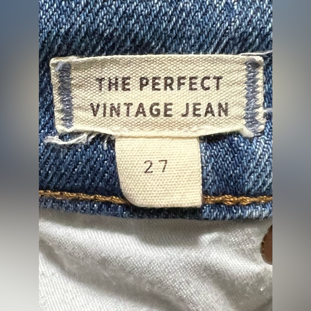 Madewell The Perfect Vintage Jean High Rise Raw Hem Denim Straight Leg - Picture 14 of 15
